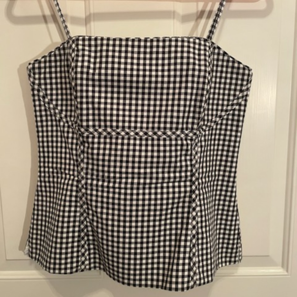 Black and white checkered top
